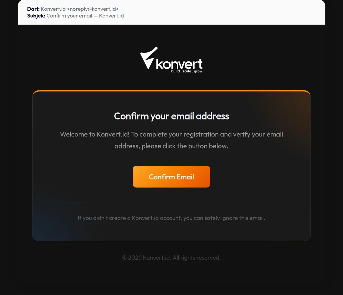Email confirm signup